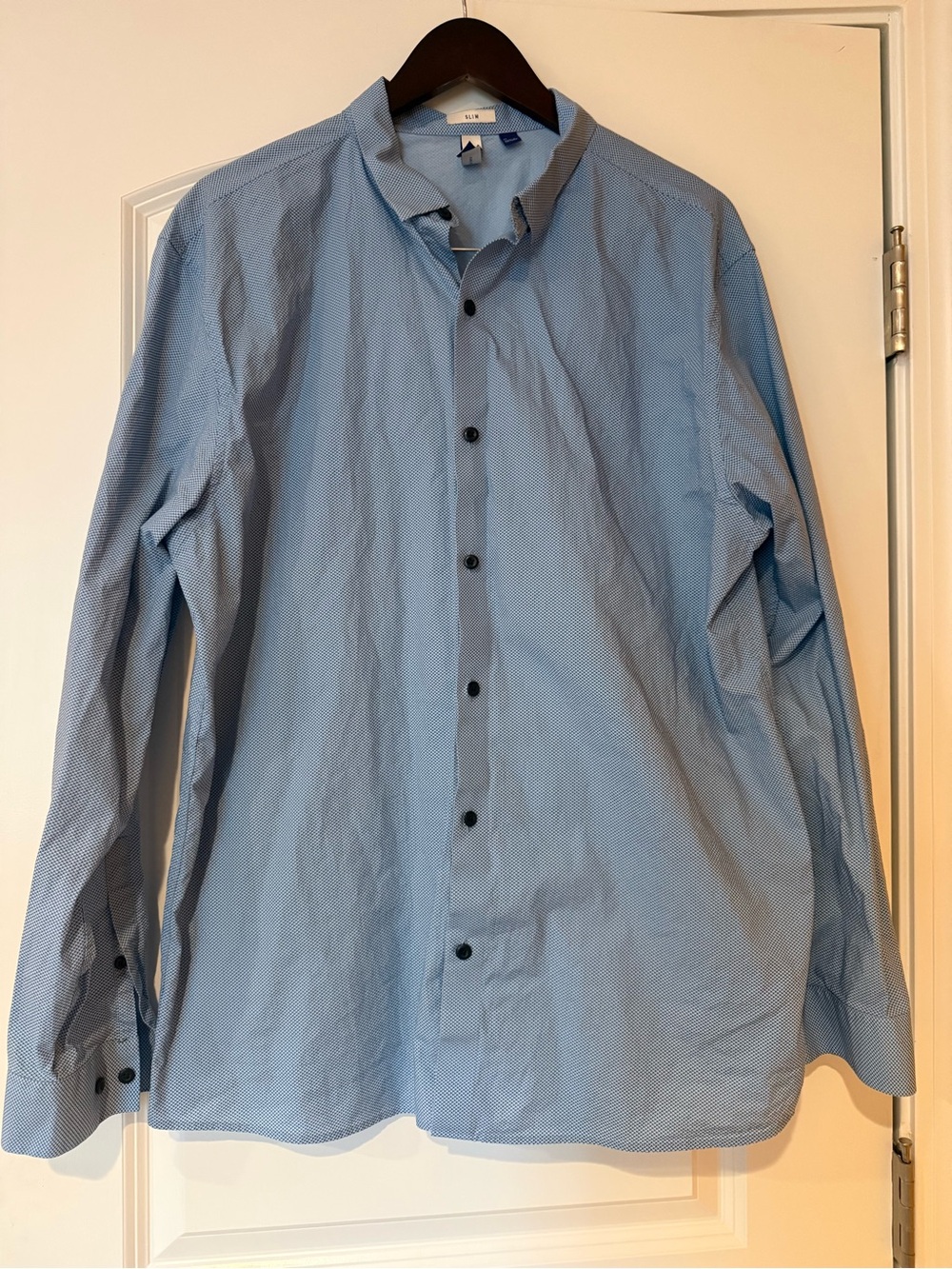 Artefact Slim Fit Light Blue Men's Dress Shirt - Minimal Pattern - XL Slim